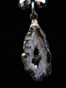 Faceted Bead Necklace With Geode Pendant