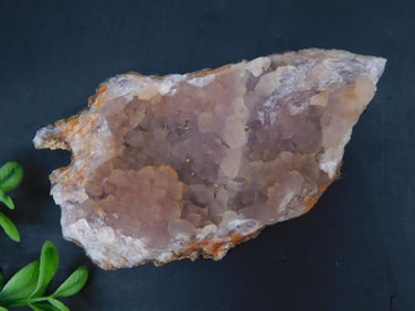 Purple Mineral Specimen with Calcite Formations