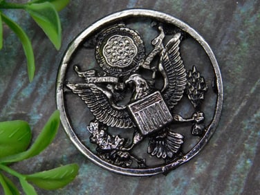 Decorative Metal Emblem With Eagle Motif