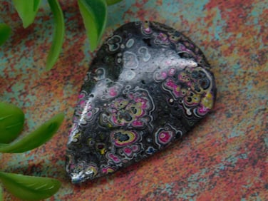 Teardrop-Shaped Fordite Motor City Agate