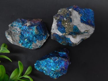 Lot of Three Chalcopyrite Rock Specimens with Pyrite