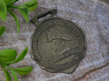 1965 Western PA Firemens Convention Medallion from Vandergrift Watch Fob