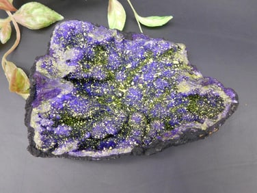 Purple and Green Mineral Cluster Specimen