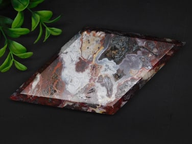 Polished Multi-Colored Agate Gemstone, Diamond Shaped