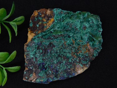 Malachite Specimen with Green and Blue Crystals