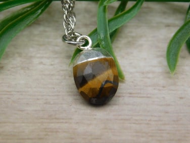 TIGERS EYE PENDANT NECKLACE ROCK STONE LAPIDARY SPECIMEN