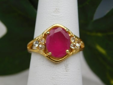 GENUINE STONE RING SIZE 6