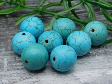 TURQUENITE BEADS ROCK STONE LAPIDARY SPECIMEN