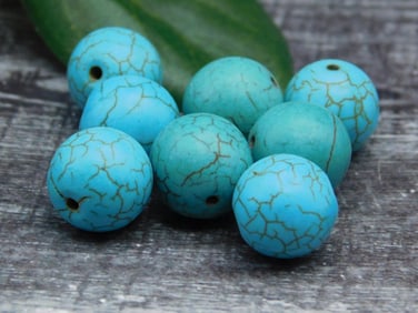 TURQUENITE BEADS ROCK STONE LAPIDARY SPECIMEN