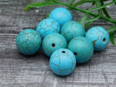 TURQUENITE BEADS ROCK STONE LAPIDARY SPECIMEN