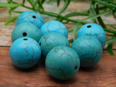 TURQUENITE BEADS ROCK STONE LAPIDARY SPECIMEN