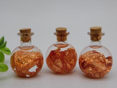 COPPER FLAKES IN BOTTLE ROCK STONE LAPIDARY SPECIMEN