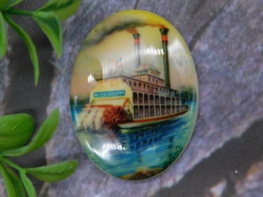 Oval Mississippi Riverboat Decorative Cabochon