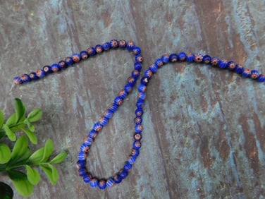 African Trade Beads With Patterned Design