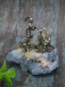Pyrite Miner on Rock Stone Lapidary Specimen