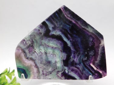 Polished Fluorite Slab With Multicolor Bands Rock Stone Lapidary Specimen