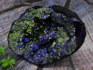Purple and Gold Geode Rock Stone Lapidary Specimen