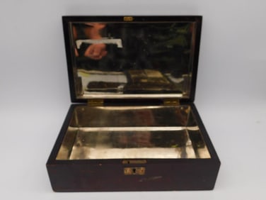 Wooden Humidor With Metal Lining and Brass Details