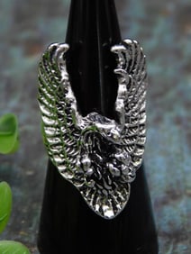 Silver-Tone Bird Ring, Size 7.5