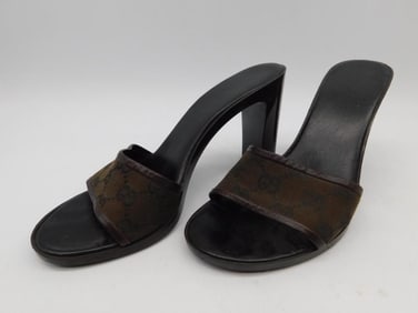 Gucci Womens Heeled Sandals with Signature Pattern