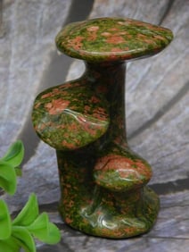Unakite Mushroom Stone Sculpture Rock Stone Lapidary Specimen