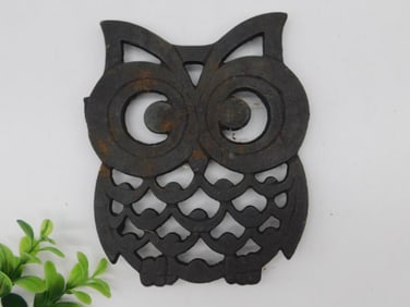 Cast Iron Owl Trivet with Taiwan Marking