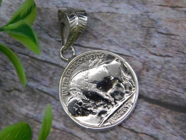 Silver Pendant Featuring Buffalo Nickel