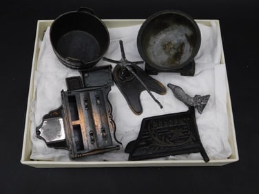Set of Durham Miniature Cast Iron Salesman Samples Vintage Antique