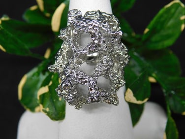 SILVER TONE RING VINTAGE ANTIQUE