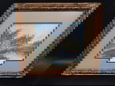 A PLEASANT EVENING BY DENNIS PATRICK LEWAN FRAMED PRINT VINTAGE ANTIQUE