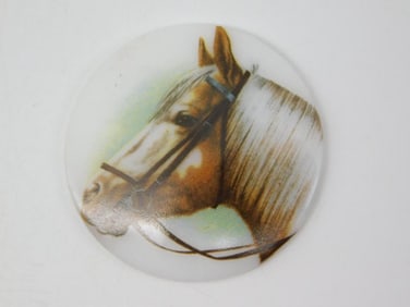 PAINTED CABOCHON ROCK STONE LAPIDARY SPECIMEN