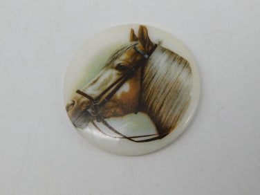 PAINTED CABOCHON ROCK STONE LAPIDARY SPECIMEN