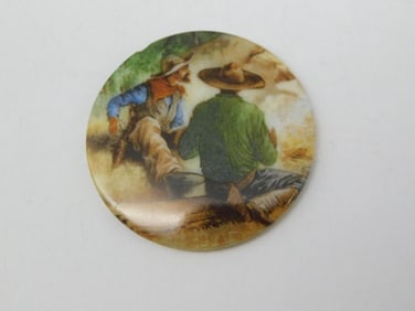 PAINTED CABOCHON ROCK STONE LAPIDARY SPECIMEN