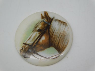 PAINTED CABOCHON ROCK STONE LAPIDARY SPECIMEN