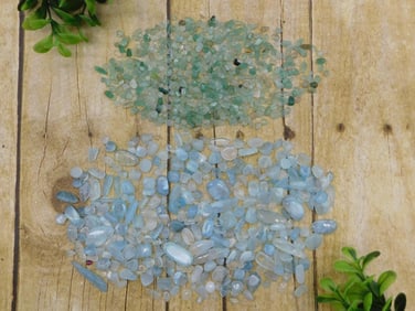 AQUAMARINE AND AVENTURINE GEMSTONES ROCK STONE LAPIDARY SPECIMEN