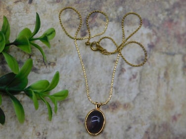 GENUINE STONE PENDANT ON CHAIN NECKLACE