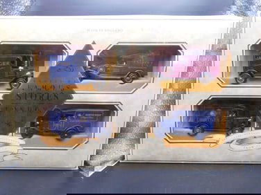 Set of 4 Models of Famous Stores in London Delivery Vans