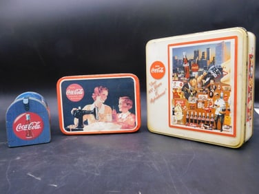 Set of Coca-Cola Advertising Tin Containers