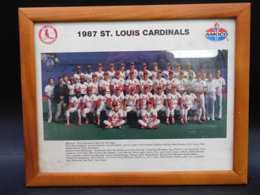 Framed 1987 St. Louis Cardinals Photo and Signed Letter