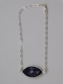 LAPIS LAZULI STERLING SILVER BRACELET ROCK STONE LAPIDARY SPECIMEN