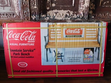 COCA-COLA NOS FULL SIZE ART DECO SODA FOUNTAIN COKE FOUNTAIN SERVICE PARK BENCH