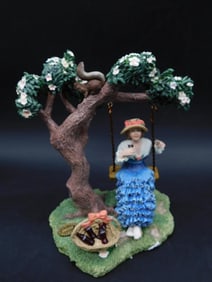 COCA-COLA COKE HERITAGE COLLECTION CALENDAR GIRL ON THE SWING FIGURINE