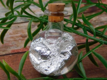 SILVER FLAKES IN BOTTLE ROCK STONE LAPIDARY SPECIMEN