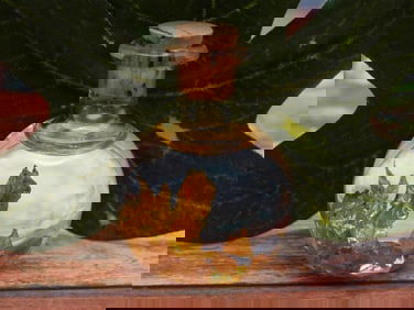 GOLD FLAKES IN BOTTLE ROCK STONE LAPIDARY SPECIMEN