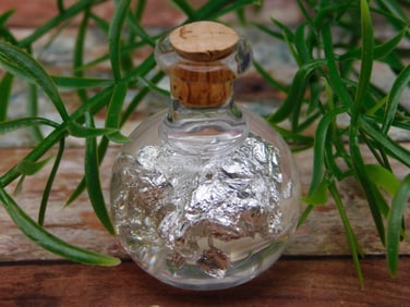 SILVER FLAKES IN BOTTLE ROCK STONE LAPIDARY SPECIMEN