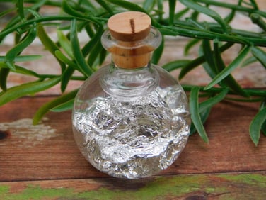 SILVER FLAKES IN BOTTLE ROCK STONE LAPIDARY SPECIMEN