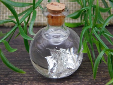 SILVER FLAKES IN BOTTLE ROCK STONE LAPIDARY SPECIMEN