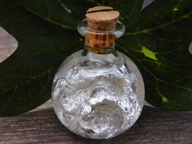 SILVER FLAKES IN BOTTLE ROCK STONE LAPIDARY SPECIMEN