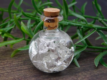 SILVER FLAKES IN BOTTLE ROCK STONE LAPIDARY SPECIMEN