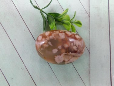 HATMANS FLOWER PETAL AGATE ROCK STONE LAPIDARY SPECIMEN